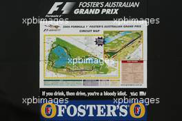 28.02.2005 Melbourne, Australia, Sign for the fans - Feature - at the Park / circuit - Monday - Formula 1 World Championship, Rd 1, Australian Grand Prix