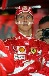 05.03.2005 Melbourne, Australia, Michael Schumacher, GER, Scuderia Ferrari Marlboro, F2004M, Pitlane, Box, Garage - Saturday, March, Formula 1 World Championship, Rd 1, Australian Grand Prix, Qualifying