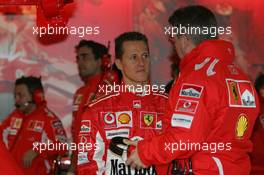 05.03.2005 Melbourne, Australia, Michael Schumacher, GER, Ferrari and Ross Brawn, GBR, Ferrari, Technical Director - Saturday, March, Formula 1 World Championship, Rd 1, Australian Grand Prix, Practice