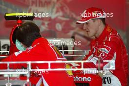 03.03.2005 Melbourne, Australia, Michael Schumacher, GER, Scuderia Ferrari Marlboro, F2004M, Pitlane, Box, Garage - Thursday, March, Formula 1 World Championship, Rd 1, Australian Grand Prix