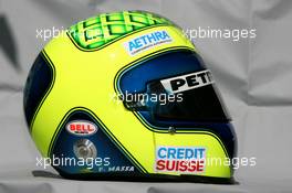 03.03.2005 Melbourne, Australia, Felipe Massa, BRA, Sauber Petronas, helmet - Thursday, March, Formula 1 World Championship, Rd 1, Australian Grand Prix