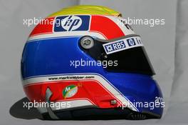 03.03.2005 Melbourne, Australia, Mark Webber, AUS, BMW WilliamsF1 Team, helmet - Thursday, March, Formula 1 World Championship, Rd 1, Australian Grand Prix