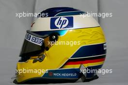 03.03.2005 Melbourne, Australia, Nick Heidfeld, GER, BMW WilliamsF1 Team, helmet - Thursday, March, Formula 1 World Championship, Rd 1, Australian Grand Prix