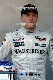 03.03.2005 Melbourne, Australia, Kimi Raikkonen, FIN, Räikkönen, McLaren Mercedes -  Portrait Shooting - Thursday, March, Formula 1 World Championship, Rd 1, Australian Grand Prix
