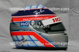 03.03.2005 Melbourne, Australia, Takuma Sato, JPN, BAR Honda, Helmet - Thursday, March, Formula 1 World Championship, Rd 1, Australian Grand Prix