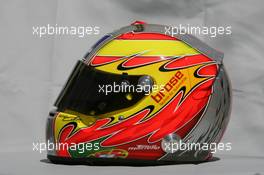 02.03.2005 Melbourne, Australia, Helmet of Tiago Monteiro, PRT, Jordan - Wednesday, March, Formula 1 World Championship, Rd 1, Australian Grand Prix
