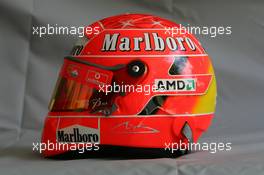 02.03.2005 Melbourne, Australia, Helmet of Michael Schumacher, GER, Ferrari - Wednesday, March, Formula 1 World Championship, Rd 1, Australian Grand Prix