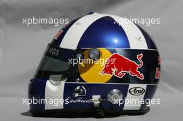 02.03.2005 Melbourne, Australia, Helmet of David Coulthard, GBR, Red Bull Racing - Wednesday, March, Formula 1 World Championship, Rd 1, Australian Grand Prix