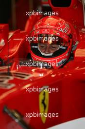 08.04.2005 Barcelona, Spain, Michael Schumacher, GER, Ferrari - Friday, April, Formula 1 Testing, Circuit de Catalunya (ESP)