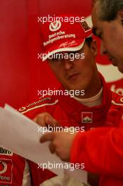 08.04.2005 Barcelona, Spain, Michael Schumacher, GER, Ferrari - Friday, April, Formula 1 Testing, Circuit de Catalunya (ESP)