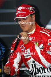 02.04.2005 Manama, Bahrain, Michael Schumacher, GER, Ferrari - Saturday, April, Formula 1 World Championship, Rd 3, Bahrain Grand Prix, BHR, Press Conference