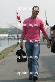 09.06.2005 Montreal, Canada,  Michael Schumacher, GER, Ferrari arrives at the track - June, Formula 1 World Championship, Rd 8, Canadian Grand Prix, Montreal, CDN