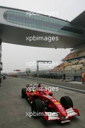 14.10.2005 Shanghai, China,  Rubens Barrichello, BRA, Ferrari - October, Formula 1 World Championship, Rd 19, Chinese Grand Prix, Friday Practice