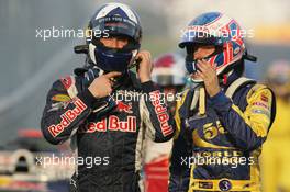 16.10.2005 Shanghai, China,  David Coulthard, GBR, Red Bull Racing and Jenson Button, GBR, BAR Honda - October, Formula 1 World Championship, Rd 19, Chinese Grand Prix, Sunday Race