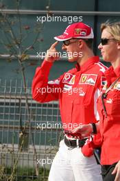 16.10.2005 Shanghai, China,  Michael Schumacher, GER, Ferrari after he crashed in the Chinese GP - October, Formula 1 World Championship, Rd 19, Chinese Grand Prix, Sunday Race