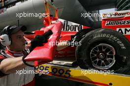 16.10.2005 Shanghai, China,  Michael Schumacher, GER, Ferrari after he crashed during the Installation lap - October, Formula 1 World Championship, Rd 19, Chinese Grand Prix, Sunday Race