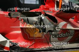 16.10.2005 Shanghai, China,  Michael Schumacher, GER, Ferrari after he crashed during the Installation lap - October, Formula 1 World Championship, Rd 19, Chinese Grand Prix, Sunday Race