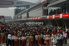 16.10.2005 Shanghai, China,  Pit lane walk about - October, Formula 1 World Championship, Rd 19, Chinese Grand Prix, Sunday