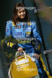 13.10.2005 Shanghai, China,  A girl in Renault overalls - October, Formula 1 World Championship, Rd 19, Chinese Grand Prix, Thursday