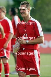 05.05.2005 Barcelona, Spain, Football at Campo de Deportes Municipal de Montmelo - with Michael Schumacher, GER, Ferrari - May, Formula 1 World Championship, Rd 5, Spanish Grand Prix, ESP