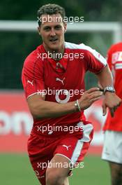 05.05.2005 Barcelona, Spain, Football at Campo de Deportes Municipal de Montmelo - with Michael Schumacher, GER, Ferrari - May, Formula 1 World Championship, Rd 5, Spanish Grand Prix, ESP