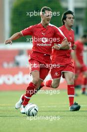 05.05.2005 Barcelona, Spain, Football at Campo de Deportes Municipal de Montmelo - with Michael Schumacher, GER, Ferrari - May, Formula 1 World Championship, Rd 5, Spanish Grand Prix, ESP