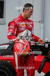 29.05.2005 Nuerburg, Germany,  Michael Schumacher (GER), Scuderia Ferrari Marlboro, Portrait, in the Parc Ferme after the race - May, Formula 1 World Championship, Rd 7, European Grand Prix, Nürburgring, GER, Podium