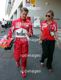 28.05.2005 Nuerburg, Germany,  Michael Schumacher, GER, Ferrari after the Qualifying - May, Formula 1 World Championship, Rd 7, European Grand Prix, Nürburgring, GER