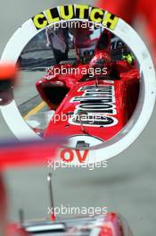 28.05.2005 Nuerburg, Germany,  the LOLIPOP of Michael Schumacher, GER, Ferrari - having a mirror on the back side - May, Formula 1 World Championship, Rd 7, European Grand Prix, Nürburgring, GER, Practice