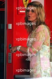 28.05.2005 Nuerburg, Germany,  Corina Schumacher, GER, Corinna, wife of Michael Schumacher - just came out of the Ferrari motorhome - May, Formula 1 World Championship, Rd 7, European Grand Prix, Nürburgring, GER