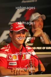 26.05.2005 Nuerburg, Germany,  Michael Schumacher, GER, Ferrari and Ralf Schumacher, GER, Panasonic Toyota Racing - May, Formula 1 World Championship, Rd 7, European Grand Prix, Nürburgring, GER, Press Conference