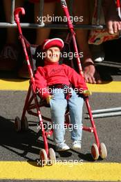 26.05.2005 Nuerburg, Germany,  A doll of Michael Schumacher (GER), Scuderia Ferrari Marlboro, in a pram - May, Formula 1 World Championship, Rd 7, European Grand Prix, Nürburgring, GER