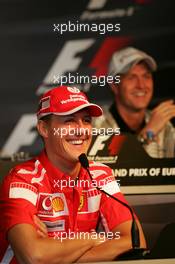 26.05.2005 Nuerburg, Germany,  Michael Schumacher, GER, Ferrari and Ralf Schumacher, GER, Panasonic Toyota Racing - May, Formula 1 World Championship, Rd 7, European Grand Prix, Nürburgring, GER, Press Conference