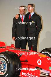 25.02.2005 Maranello, Italy, Season 2005 Car Launch of Scuderia Ferrari Marlboro, F2005, Friday, Rubens Barrichello, BRA, Ferrari , Michael Schumacher, GER, Ferrari