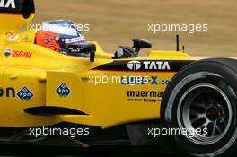 01.07.2005 Magny-Cours, France,  Robert Doornbos (NED), Test driver Jordan Toyota EJ15, with new sponsoring from KPN - July, Formula 1 World Championship, Rd 10, French Grand Prix, Magny Cours, France, Practice