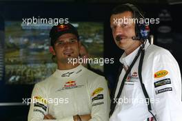 01.07.2005 Magny-Cours, France,  Günther Steiner (AUT), Technical Director Red Bull Racing (right), with Vitantonio Liuzzi (ITA), Red Bull Racing Team, Portrait (left) - July, Formula 1 World Championship, Rd 10, French Grand Prix, Magny Cours, France, Practice