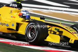 01.07.2005 Magny-Cours, France,  Robert Doornbos (NED), Test driver Jordan Toyota EJ15, with a new helmet with large KPN sponsoring (Dutch telecom company) - July, Formula 1 World Championship, Rd 10, French Grand Prix, Magny Cours, France, Practice