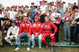 01.07.2005 Magny-Cours, France,  Michael Schumacher, GER, Ferrari and Michael Schumacher, GER, Ferrari  at a Bridgestone Go Karting event - July, Formula 1 World Championship, Rd 10, French Grand Prix, Magny Cours, France