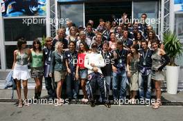 01.07.2005 Magny-Cours, France,  The Red Bull Salzburg football team visited the Red Bull Racing team, Vitantonio Liuzzi, ITA, Red Bull Racing - July, Formula 1 World Championship, Rd 10, French Grand Prix, Magny Cours, France