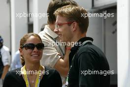 01.07.2005 Magny-Cours, France,  Sebastien Bourdais (FRA), CART driver, with his girlfriend - July, Formula 1 World Championship, Rd 10, French Grand Prix, Magny Cours, France