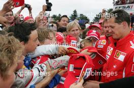 01.07.2005 Magny-Cours, France,  Michael Schumacher, GER, Ferrari at a Bridgestone Go Karting event - July, Formula 1 World Championship, Rd 10, French Grand Prix, Magny Cours, France