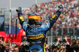 03.07.2005 Magny-Cours, France,  Race winner Fernando Alonso (ESP), Mild Seven Renault F1 Team, Portrait (1st) - July, Formula 1 World Championship, Rd 10, French Grand Prix, Magny Cours, France, Podium