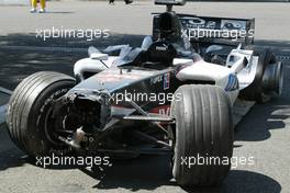 03.07.2005 Magny-Cours, France,  Christijan Albers, NED crashed car - July, Formula 1 World Championship, Rd 10, French Grand Prix, Magny Cours, France, Race