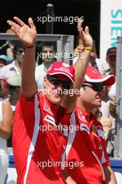 03.07.2005 Magny-Cours, France,  Michael Schumacher, GER, Ferrari and Rubens Barrichello, BRA, Ferrari - July, Formula 1 World Championship, Rd 10, French Grand Prix, Magny Cours, France