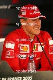 30.06.2005 Magny-Cours, France,  Michael Schumacher (GER), Scuderia Ferrari Marlboro, Portrait - June, Formula 1 World Championship, Rd 10, French Grand Prix, Magny Cours, France, Press Conference