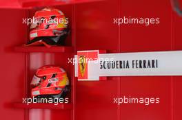 08.07.2005 Silverstone, England, Helmets of Michael Schumacher (GER), Scuderia Ferrari Marlboro - July, Formula 1 World Championship, Rd 11, British Grand Prix, Silverstone, England, Practice