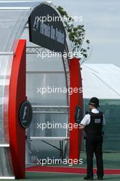 08.07.2005 Silverstone, England, Increased security at the circuit - July, Formula 1 World Championship, Rd 11, British Grand Prix, Silverstone, England