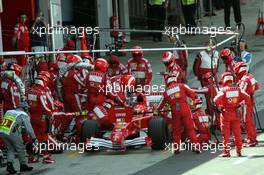 10.07.2005 Silverstone, England, PIT STOP of Michael Schumacher, GER, Ferrari - July, Formula 1 World Championship, Rd 11, British Grand Prix, Silverstone, England, Race