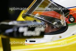 09.07.2005 Silverstone, England, Narain Karthikeyan, IND, Jordan, EJ15, Pitlane, Box, Garage - July, Formula 1 World Championship, Rd 11, British Grand Prix, Silverstone, England, Practice