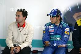 09.07.2005 Silverstone, England, Felipe Massa (BRA), Sauber Petronas, Portrait, with his manager Nicolas Todt (FRA) - July, Formula 1 World Championship, Rd 11, British Grand Prix, Silverstone, England, Qualifying